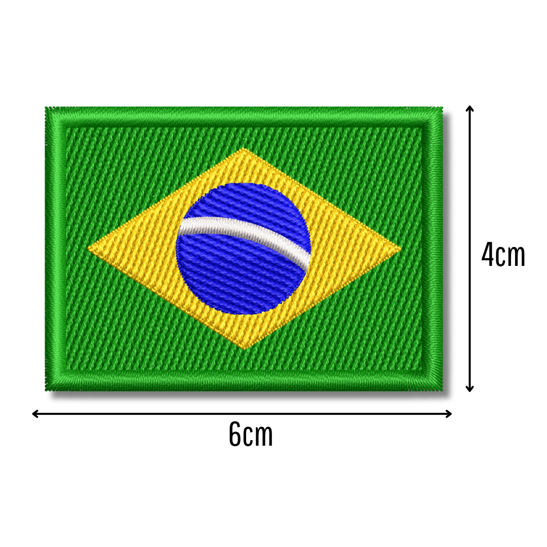 Patch Bordado Bandeira do Brasil 6x4cm | Termocolante ou Costura